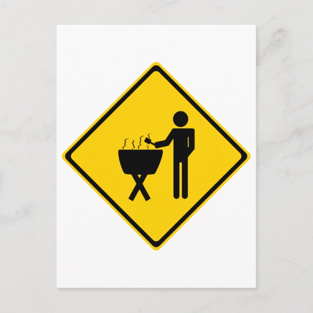Cartão Postal Grill Master Road Sign (Frente)