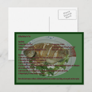 Cartão Postal Grill Walleye de duas placas de receita