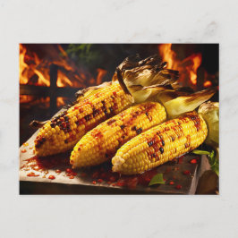 Cartão Postal Grilled Corn on the Cob BBQ
