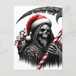 Cartão Postal Grim Reaper Papais noeis de horror Natal