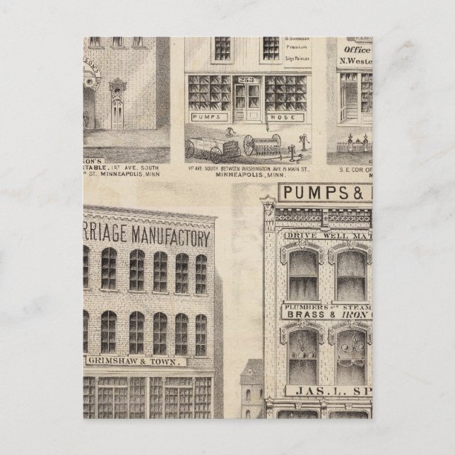 Cartão Postal Grimshaw e Town, Minnesota (Frente)