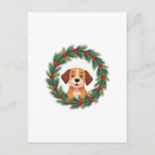 Cartão Postal Grinalda De Natal Com Nariz De Cachorro Fofo Mãe D