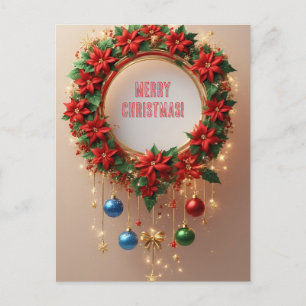 Cartão Postal Grinalda de Natal Festiva