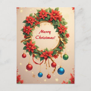 Cartão Postal Grinalda de Natal Festiva