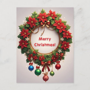 Cartão Postal Grinalda de Natal Festiva