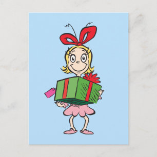 Cartão Postal Grinch   Cindy-Lou Quem - Segurando Presente