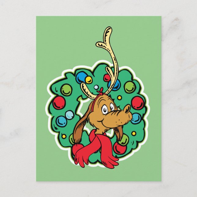 Cartão Postal Grinch | Coroa de Natal Max (Frente)