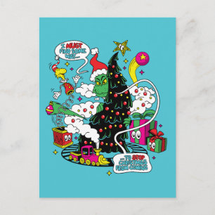 Cartão Postal Grinch Gráfico Colorido de Natal