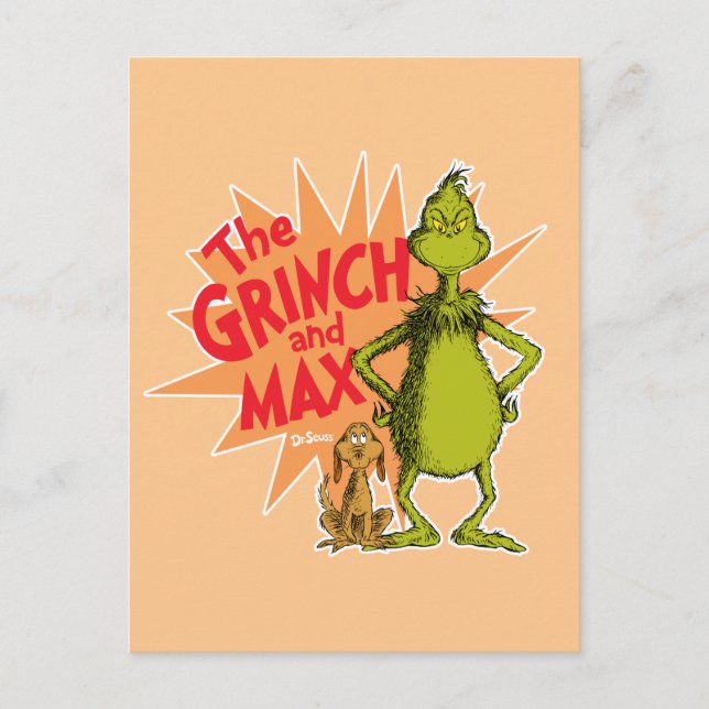 Cartão Postal Grinch | Grinch & Max Starburst (Frente)