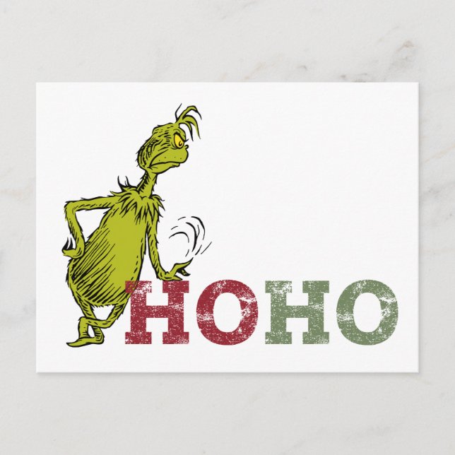 Cartão Postal Grinch | Ho Ho Ho (Frente)