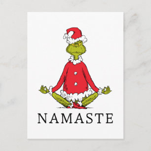 Cartão Postal Grinch Namaste Papai Noel