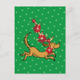 Cartão Postal Grinch Poinsettia de Natal do Max