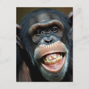 Cartão Postal Grinning Chimpanzé