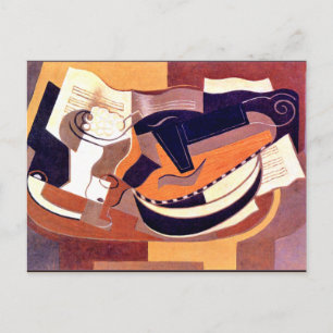 Cartão Postal Gris - Guitarra e Prato de Frutas