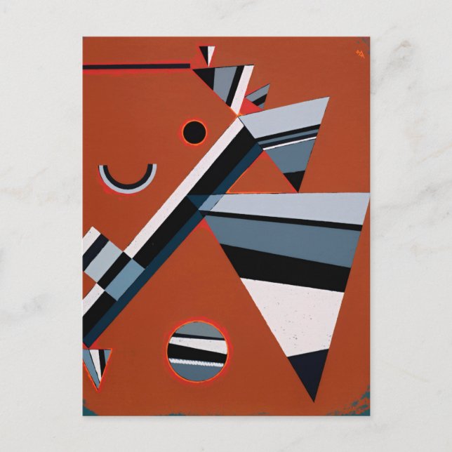 Cartão Postal Gris por Kandinsky Abstrato Painting Modern Art (Frente)