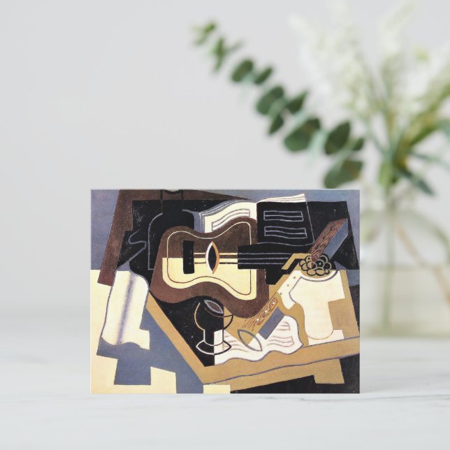 Cartão Postal Gris - Violão e Clarinet, belas artes, (Em pé/Frente)