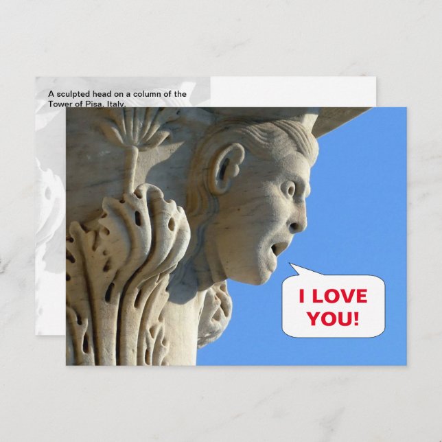 Cartão Postal Grite em voz alta! - Torre de Pisa, Itália - (Frente/Verso)