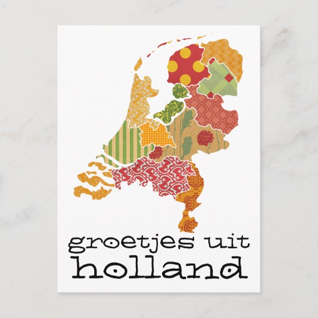 Cartão Postal Groetjes Uit Holland Província de Groetjes Estilo  (Frente)
