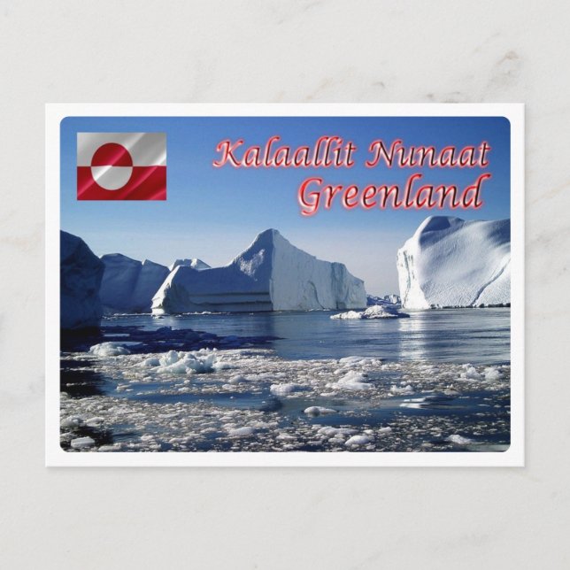 Cartão Postal Gronelândia - Icebergs - (Frente)