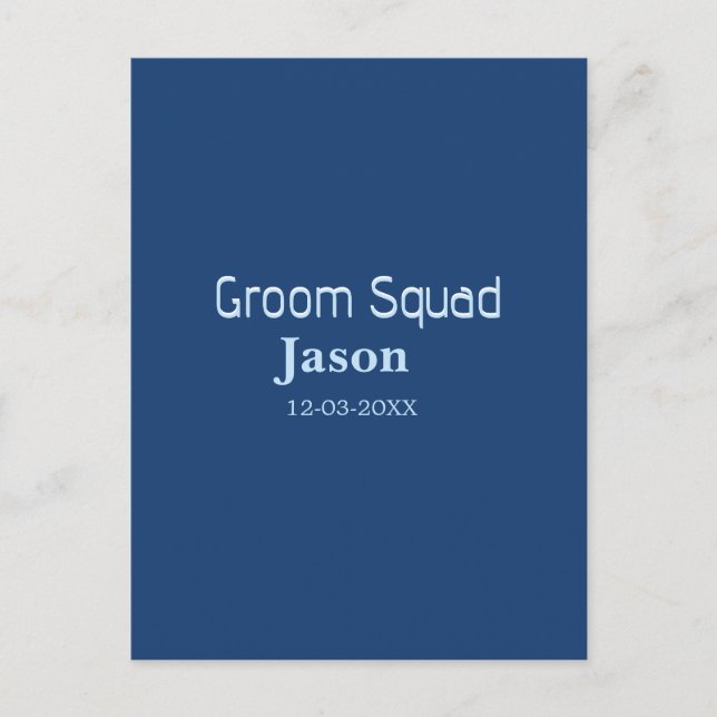 Cartão Postal groomsman bachelorette party add name modern simpl (Frente)
