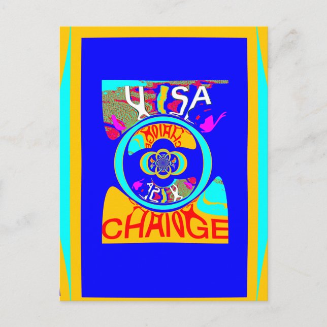 Cartão Postal Groove psicodélica: Pop Art Abstrato de energia (Frente)