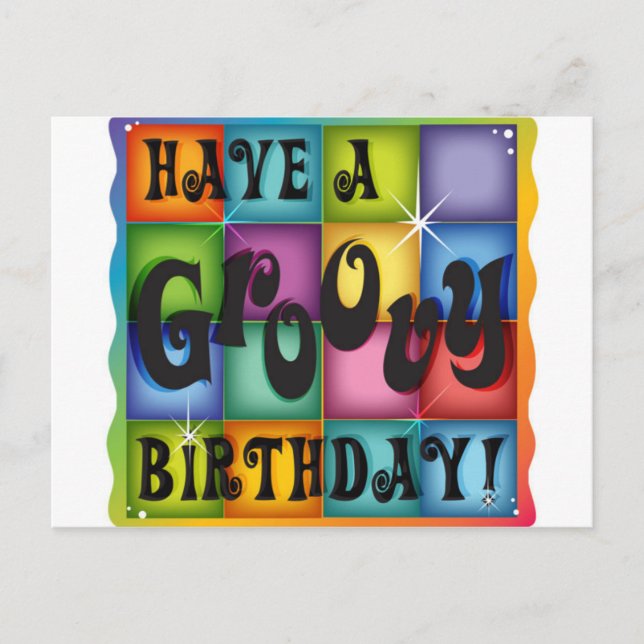 Cartão Postal Groovy Birthday (Frente)