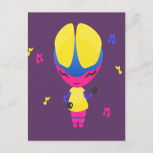 Cartão Postal Groovy CMYK Robot