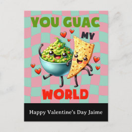Cartão Postal Groovy Nacho Cheese Guac Valentines Day Postcard