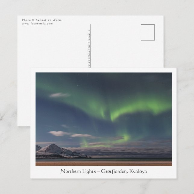Cartão Postal Grøtfjorden Kvaloya Noruega (Frente/Verso)