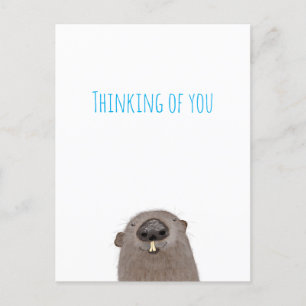 Cartão Postal Groundhog pensando em você