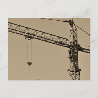 Cartão Postal Grua de Construção Sepia