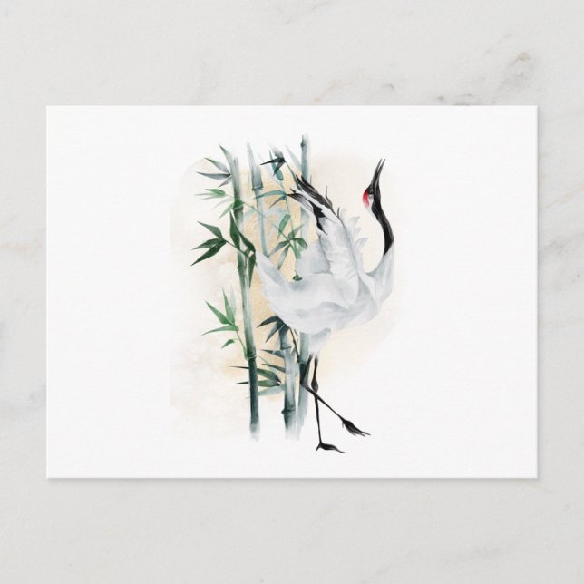 Cartão Postal Gruas e bambu do Japão (Frente)