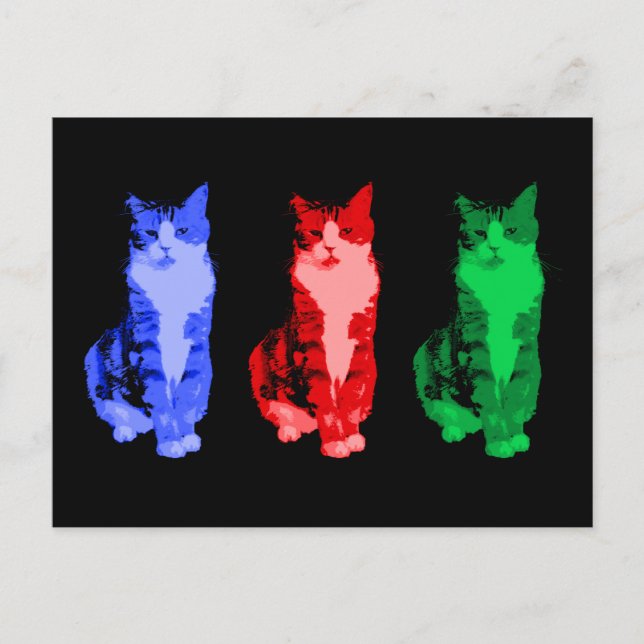 Cartão Postal Grumpy Cat Pop Art (Frente)