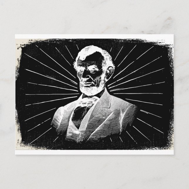Cartão Postal grunge abraham lincoln (Frente)