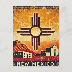 Cartão Postal Grunge Afastado Novo México