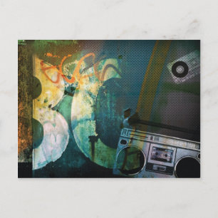 Cartão Postal Grunge Boombox