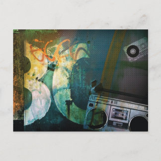 Cartão Postal Grunge Boombox