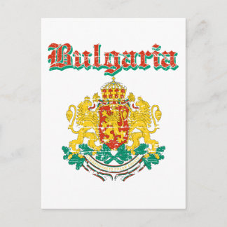 Cartão Postal Grunge Bulgária casaco de designs de armas