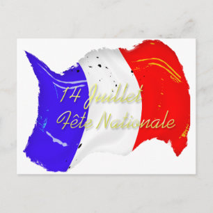 Cartão postal Grunge French Flag
