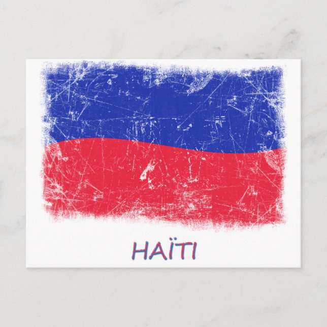 Cartão Postal Grunge Haiti Flag (Frente)
