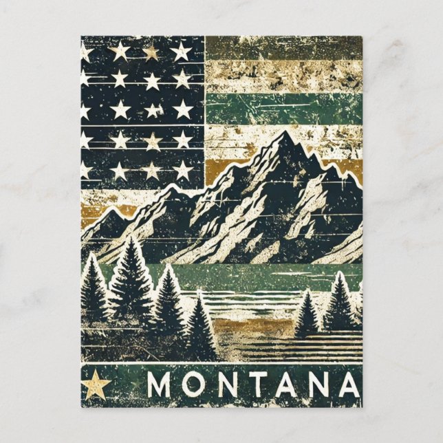 Cartão Postal Grunge Montana em situação crítica (Frente)