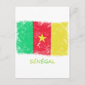 Cartão Postal Grunge Senegal Flag
