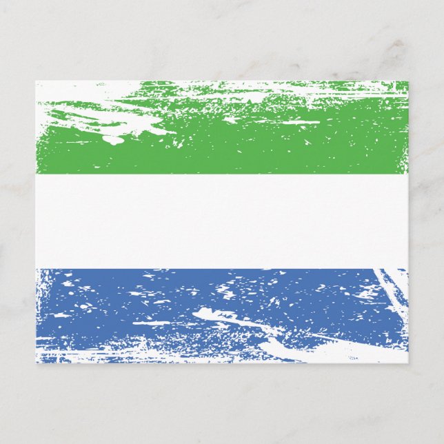 Cartão Postal Grunge Sierra Leone Flag (Frente)
