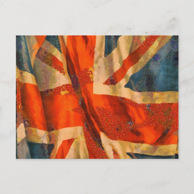 Cartão Postal Grunge Style Union Jack British Flag (Frente)