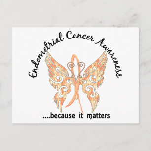 Cartão Postal Grunge Tattoo Butterfly 6.1 Cancer Endometrial