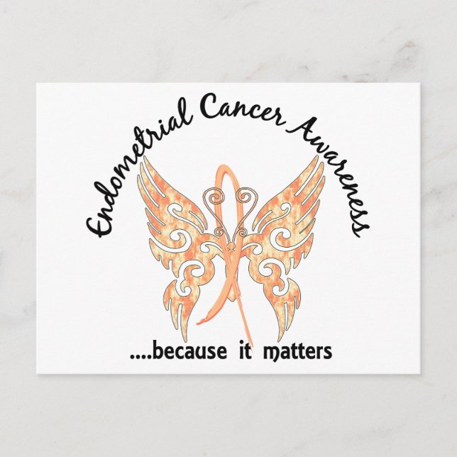 Cartão Postal Grunge Tattoo Butterfly 6.1 Cancer Endometrial (Frente)