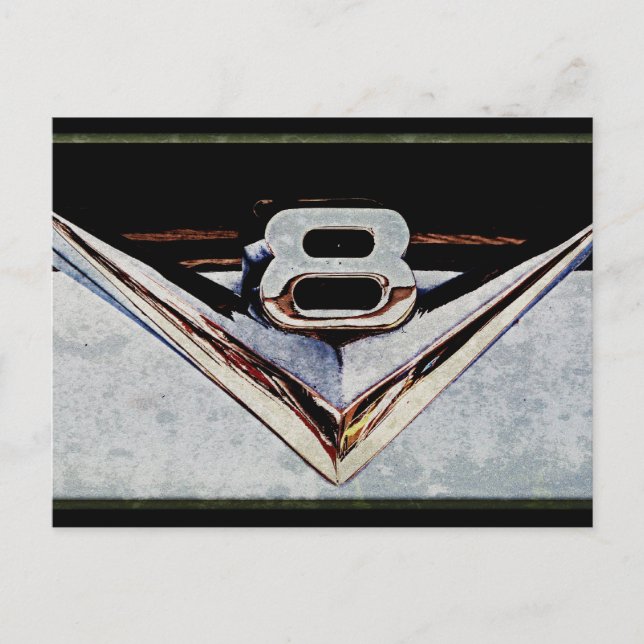 Cartão Postal Grunge V8 Grande Bloco Emblem (Frente)