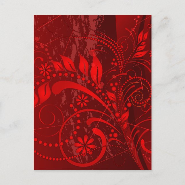 Cartão Postal grunge vermelho (Frente)