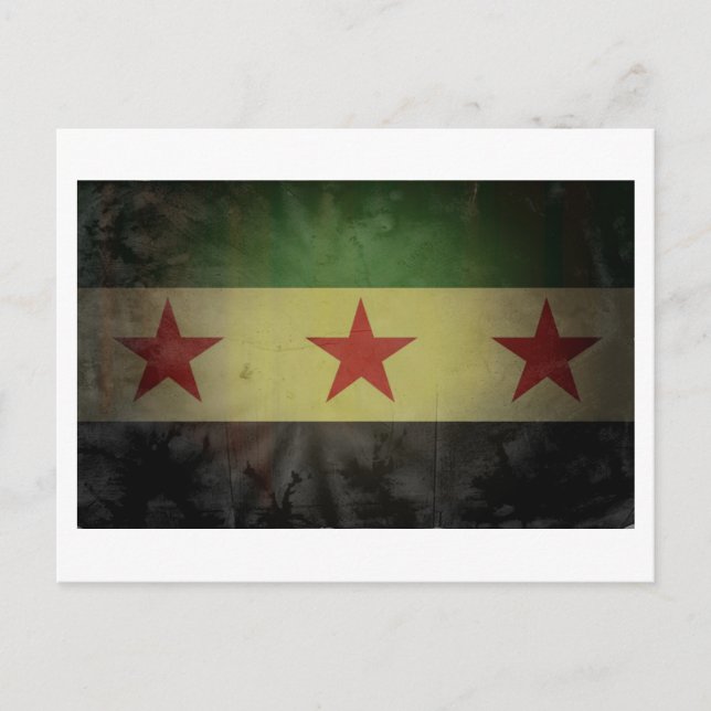 Cartão Postal Grungy Syria Flag (Frente)