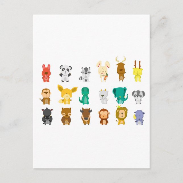 Cartão Postal Grupo de animais de raça (Frente)